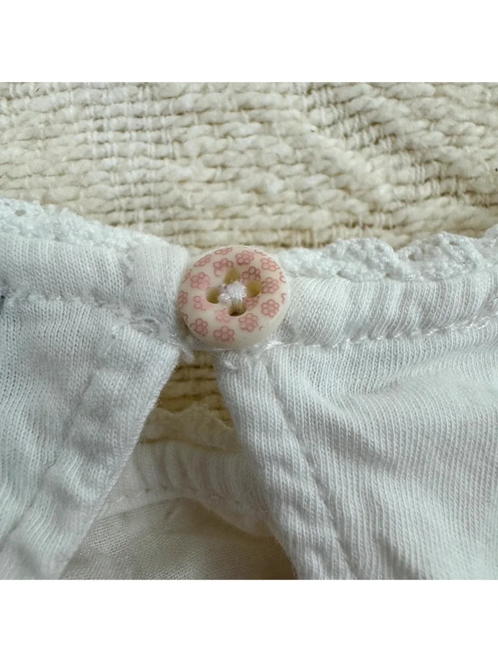 Ralph Lauren 24M White Floral Embroidered Long Sleeve Top Cottagecore